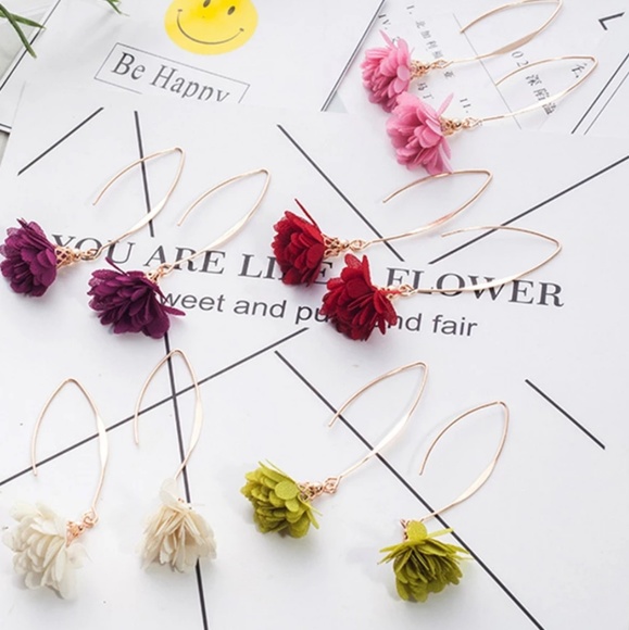 Long Gold & Fuchsia Flower Color Boho Gypsy - Picture 2 of 4